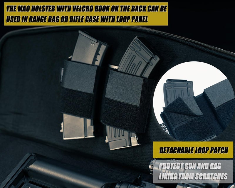 CLTAC Magazine Holder Insert Pouch Elastic Holster for 5.56/5.45/7.62/9mm/.45 SMG Mag with Hook & Loop Fastener for Tactical Chest Rig Range Bag Gun Safe Door Organizer - Image 3